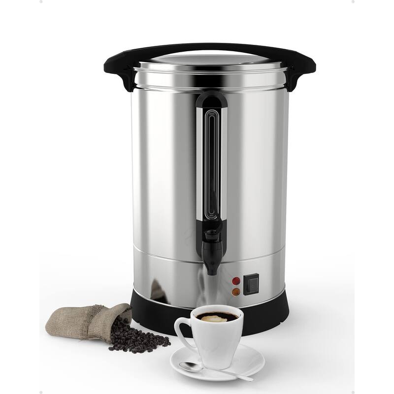 Commercial Coffee Urn, [Quick Brewing] [Food Grade 304 Stainless Steel] Large Coffee Maker for Church - 14 L 100 Cup