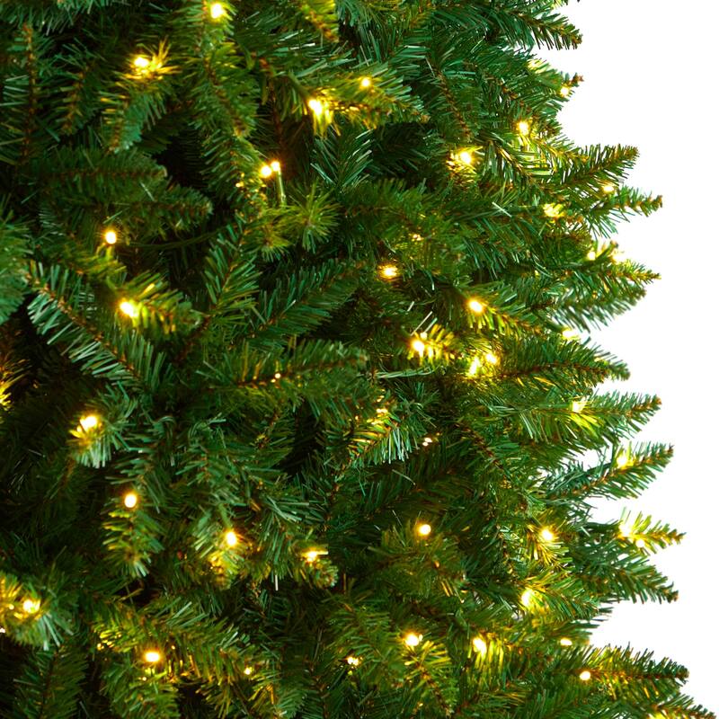 11ft. Slim Pine Artificial Christmas Tree with 950 Clear LED Lights & 2836 Branches - Towering Holiday X-Mas Showpiece