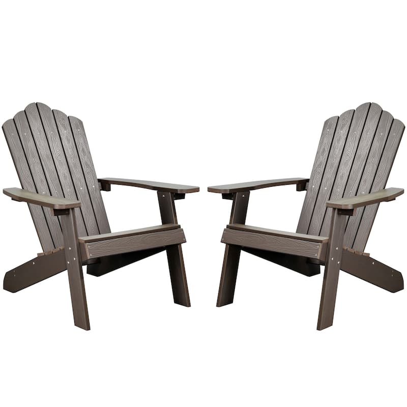 OVIOS Plastic Wood Adirondack Outdoor Patio Chair Set of 2