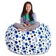 preview thumbnail 150 of 192, Kids' Stuffed Animal Storage Bean Bag Chair Cover or Toy Organizer 48 Inches Extra Large - Canvas Bubbles Blue and White