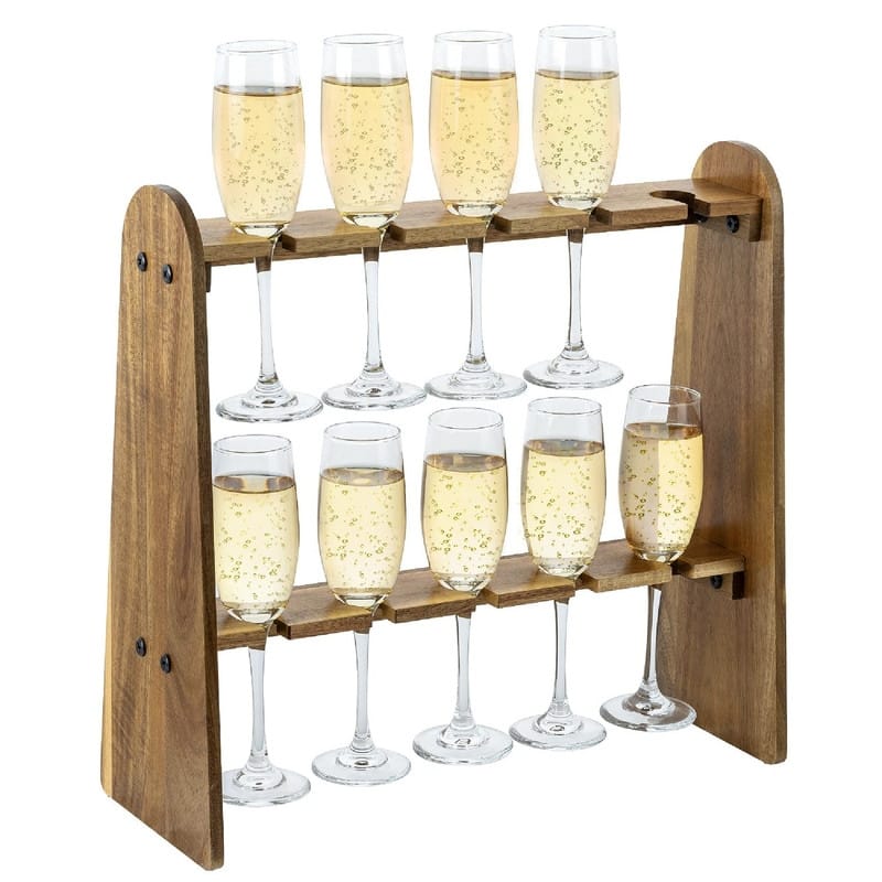 Industrial Metal Wine Glass Rack Holder Stand - 16.1"D x 6.3"W x 16.1"H