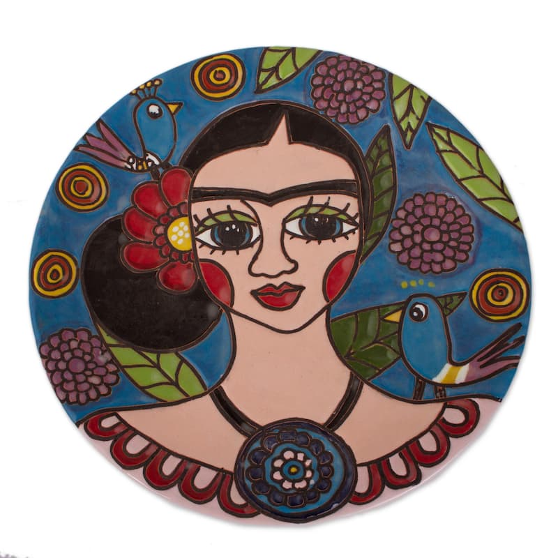 Novica Handmade Elegant Frida Ceramic Wall Art