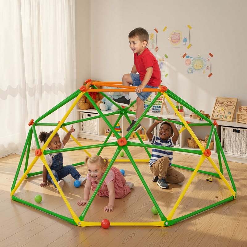 6FT Geometric Climbing Dome Climber Playground for Kids 3-10, Climbing Toys for Kids - N/A
