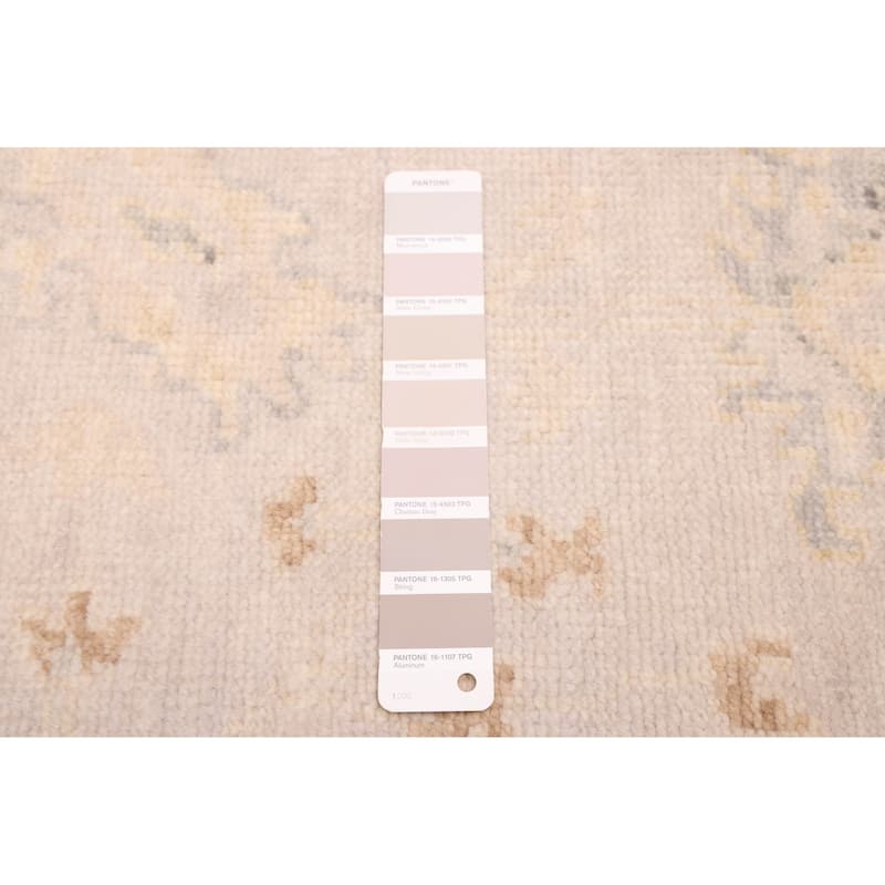 ECARPETGALLERY Hand-knotted Modern Oushak Light Grey Wool Rug - 6'0 x 8'10