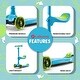 preview thumbnail 3 of 6, Lascoota 2-in-1 Kids Kick Scooter, Adjustable Height Handlebars and Removable Seat