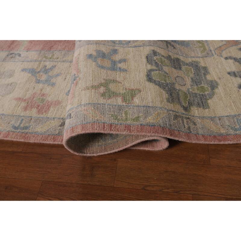 Vegetable Dye Oushak Turkish Area Rug Hand-Knotted Bedroom Wool Carpet - 8'3"x 10'0"