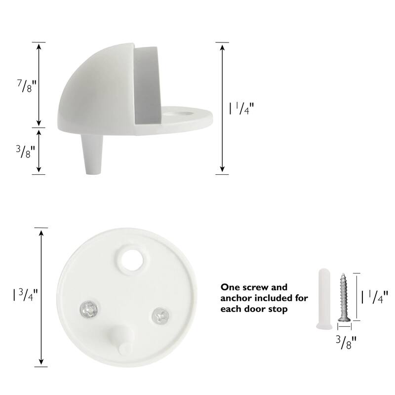 Design House 188334 1-1/4" Floor Mounted Dome Door Stop - Pack of 5