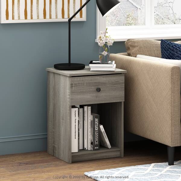 Shop Furinno Lucca Nightstand With One Drawer 2 Pack On Sale Overstock 32221301