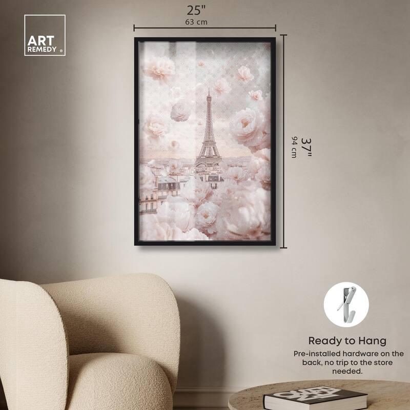 Raining Petals in Paris Shadowbox by Art Remedy