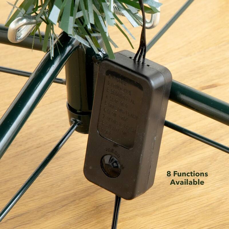 5' Flocked Pre-Lit Fiber Optic Artificial Christmas Tree, White LED Lights - 5 Foot