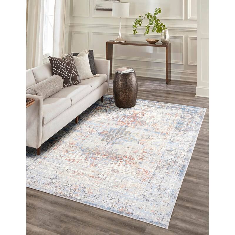 ECARPETGALLERY Machine Made Leila Ivory Area Rug