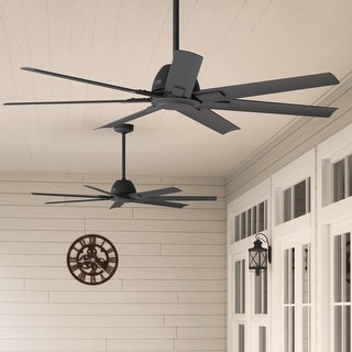 Hunter 60" Downtown Windmill Outdoor Ceiling Fan w/ Wall Control, Damp-Rated - Indoor-Outdoor, Industrial, Modern - ENERGY STAR!