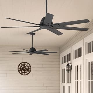 Hunter 60" Downtown Windmill Outdoor Ceiling Fan w/ Wall Control, Damp-Rated - Indoor-Outdoor, Industrial, Modern - ENERGY STAR!