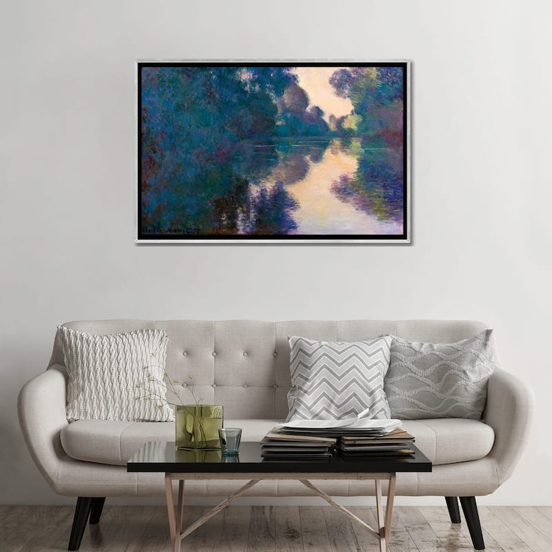 iCanvas "Morning On The Seine Near Giverny" by Claude Monet Framed