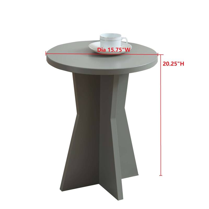 Adam Contemporary Wood Pedestal Accent Side Table