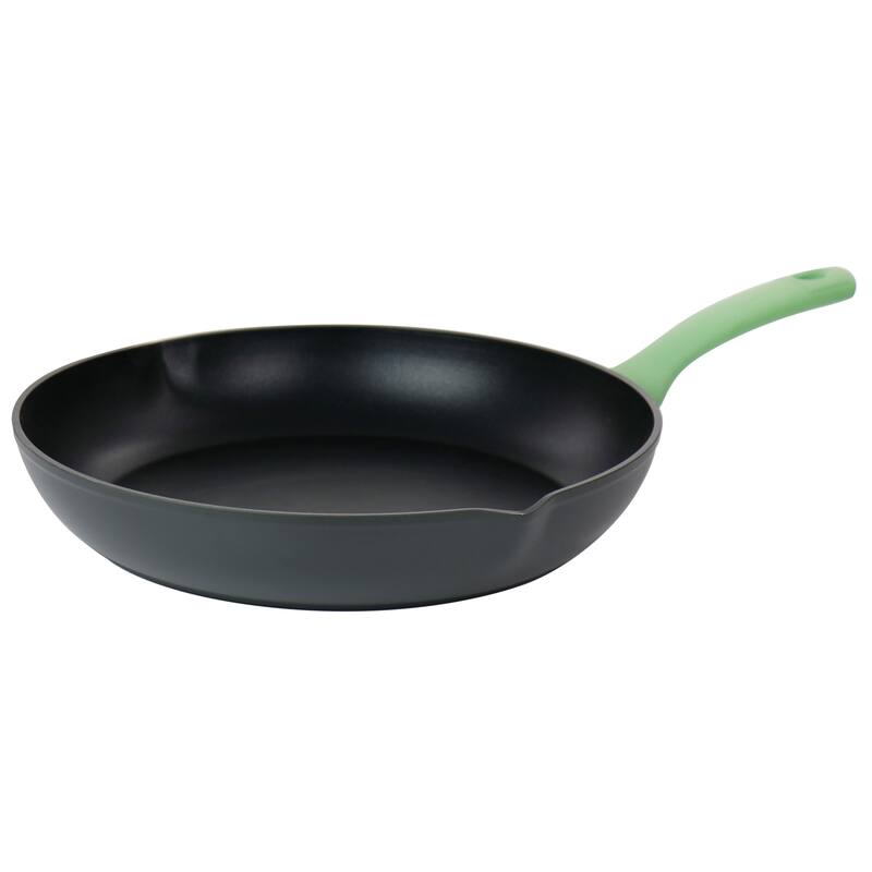 Oster Rigby 9.5 Inch Aluminum Nonstick Frying Pan in Green with Spouts