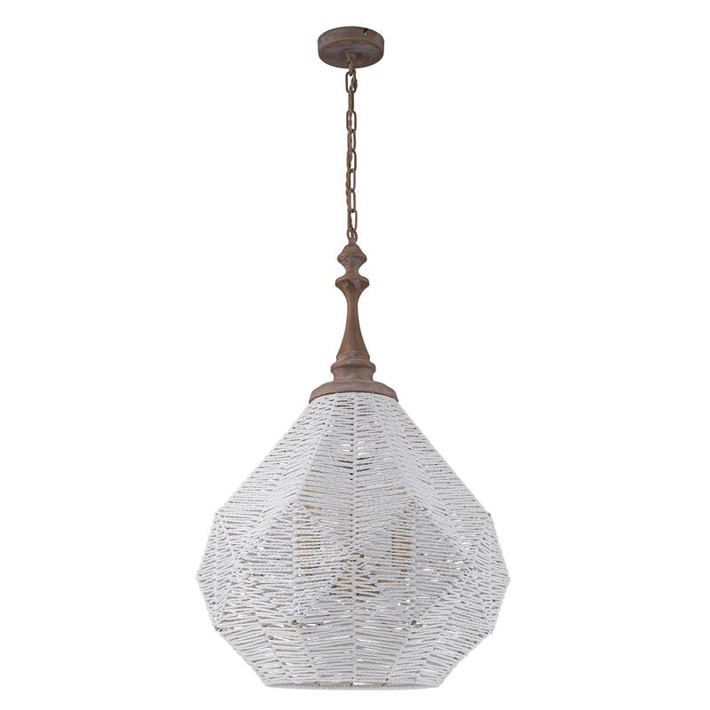 3-Light White Coastal Pendant Light - 19 Wide