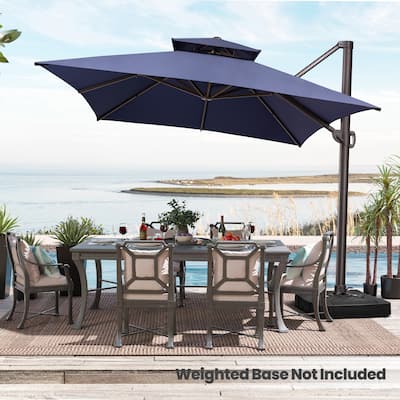 Crestlive Outdoor 13 x 10ft Patio Cantilever Umbrella with Tilt Angles and 360-degree Rotation