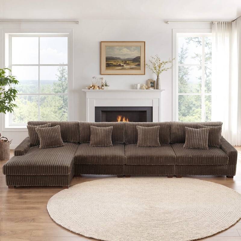 Anne 150" W Oversized Upholstered Modular Sectional Sofa