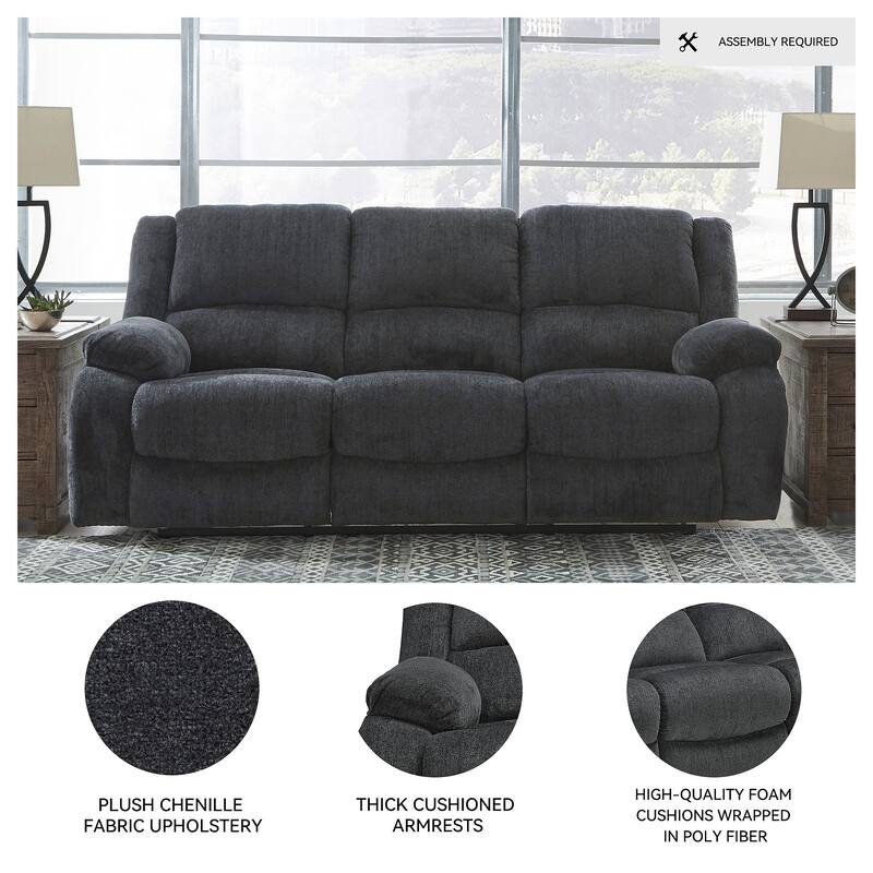 Draycoll Contemporary Reclining Sofa, Slate