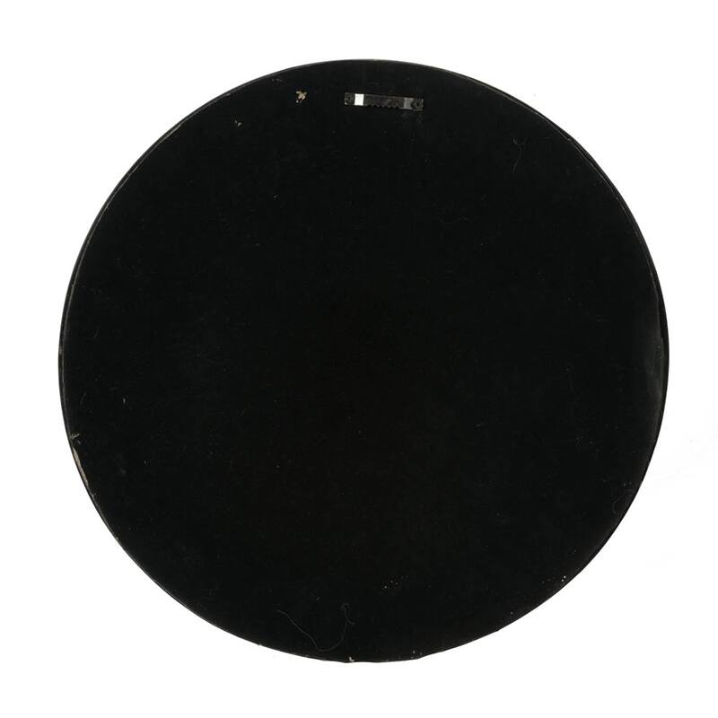 23.5" Antique Classic Circle Wall Decor Accent Mirror with Wooden Frame - Black