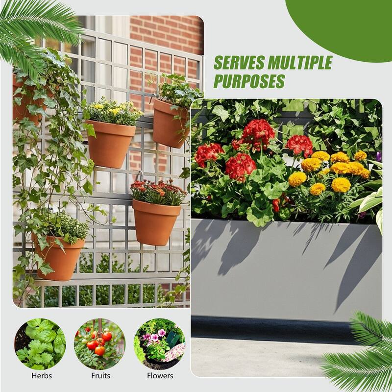 Movable Raised Garden Bed with Trellis and Lockable Wheels