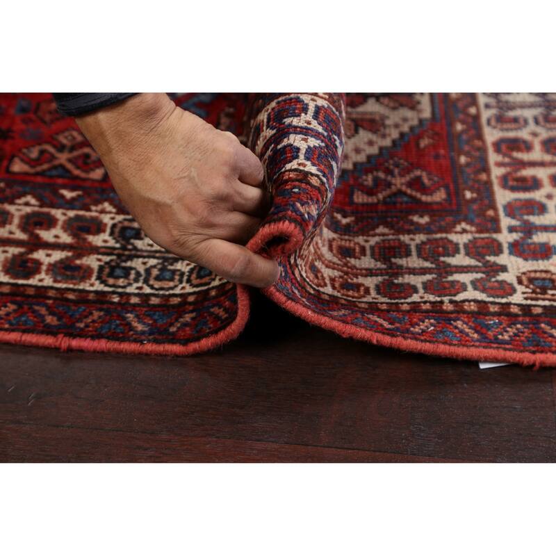 Pre-1900 Antique Vegetable Dye Shiraz Persian Wool Area Rug Handmade - 3'9" x 5'1"