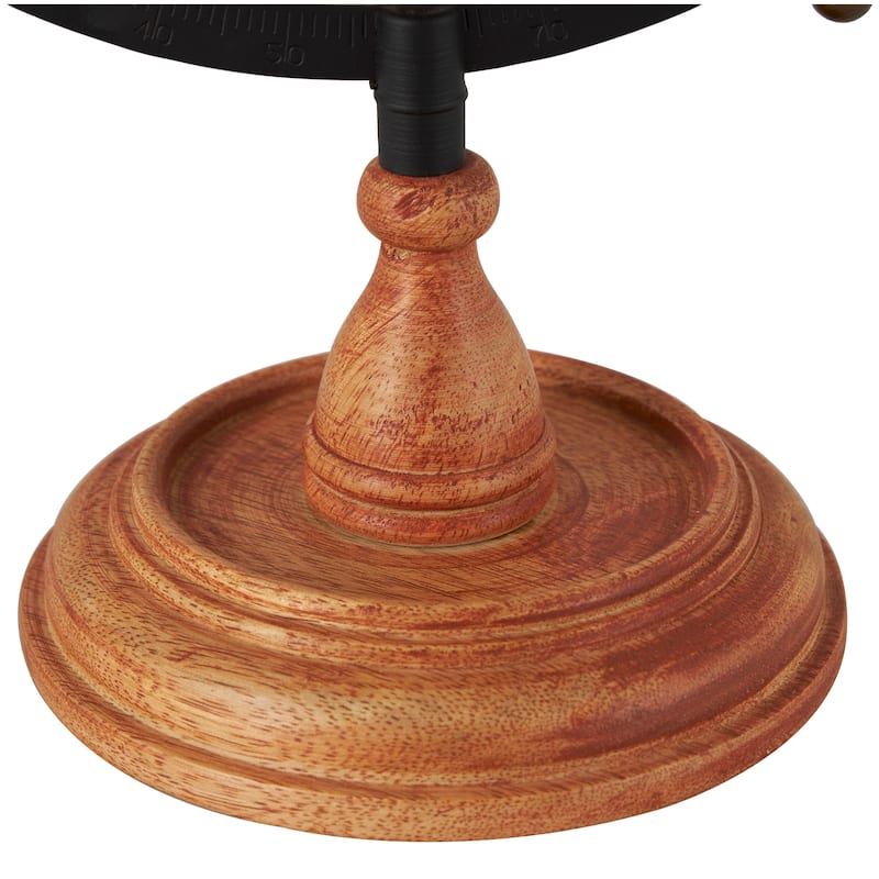 Brown Mango Wood Globe with Wood Base