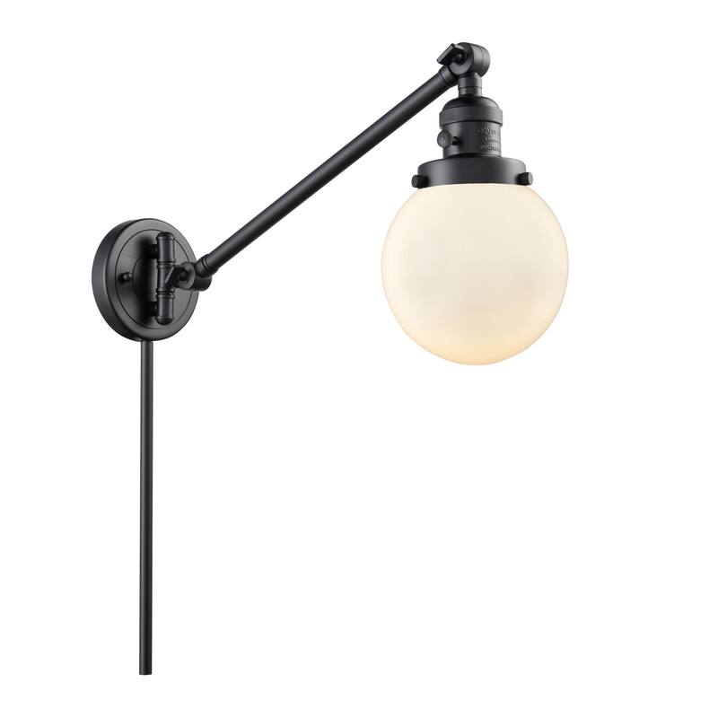 Innovations Lighting Beacon Single Light 6" Wide Wall Sconce / Pendant - Matte Black / Matte White