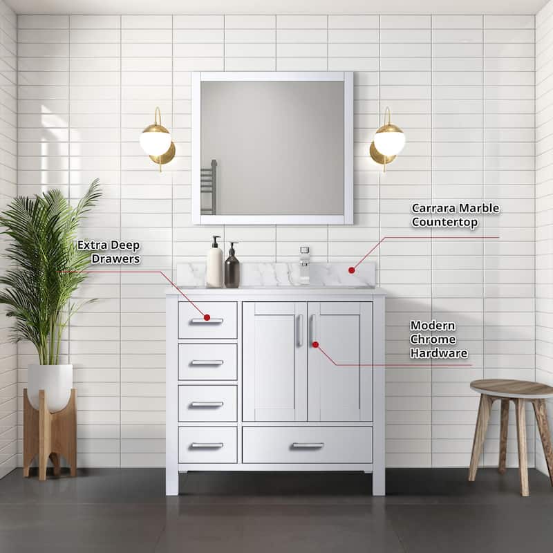Jacques 36 in. W x 22 in. D Right Offset Distressed Grey Bath Vanity