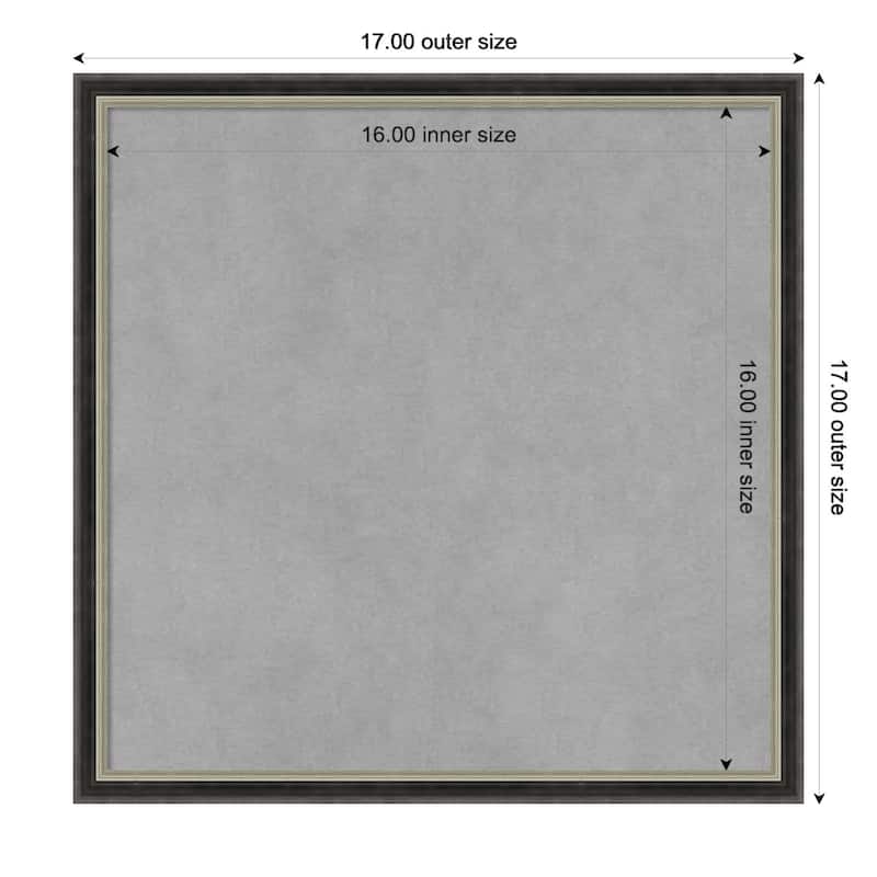 Amanti Art Theo Black Silver Narrow Framed Magnetic Board - Board Size 16x16