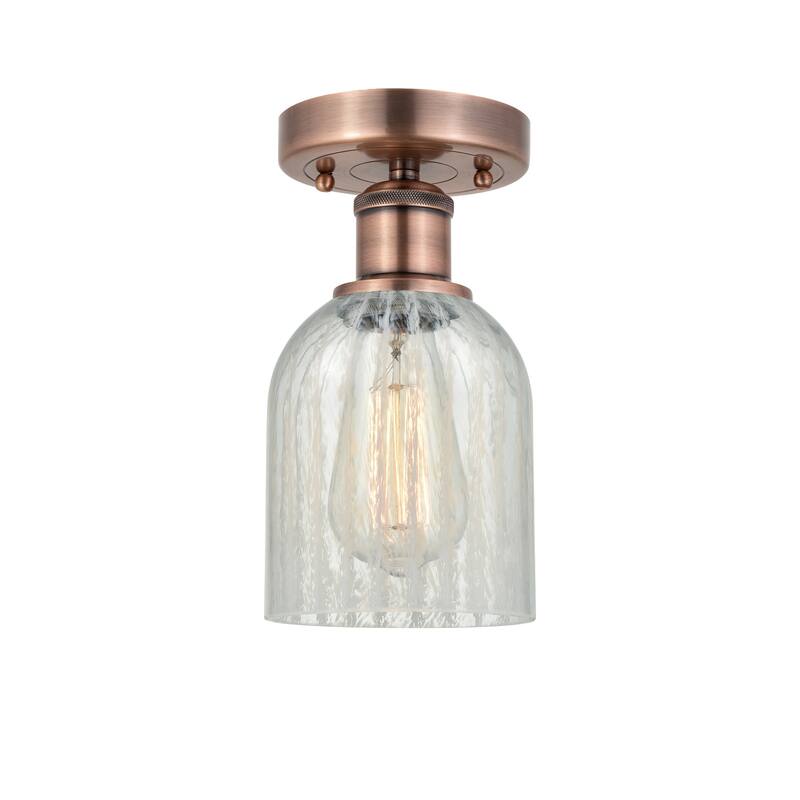 Innovations Lighting Edison Caledonia - 1 Light 5" Semi-Flush Mount - Mouchette/Antique Copper