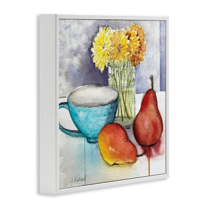 Stupell Modern Kitchen Teacup & Fruit Framed Giclee Art Design By Stephanie Fielden
