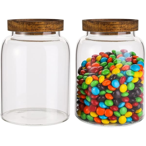 Glass Storage Jars with Wooden Lids Bed Bath & Beyond 39467126