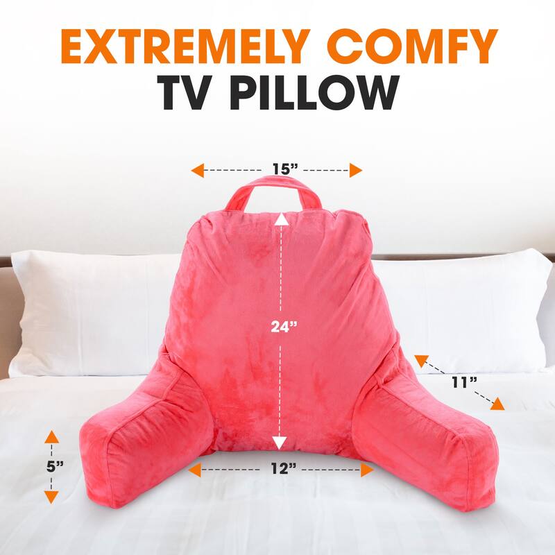 Cheer Collection Backrest Reading TV and Gaming Pillow with Armrest