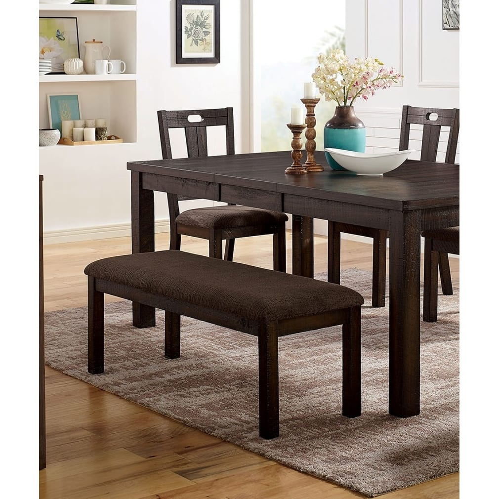 Classic Elegant Design Wooden 1pc Bench Only Dining Room Upholstered Seat Walnut Finish Bench