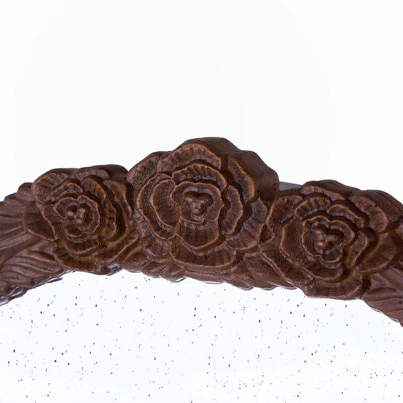 23" x 42" Carved Rose Antique Mirror Frame, Wood Arch Mirror