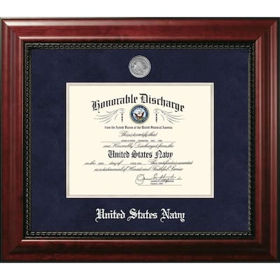 Patriot Frames Navy 8.5x11 Discharge Executive Frame with Silver Medallion