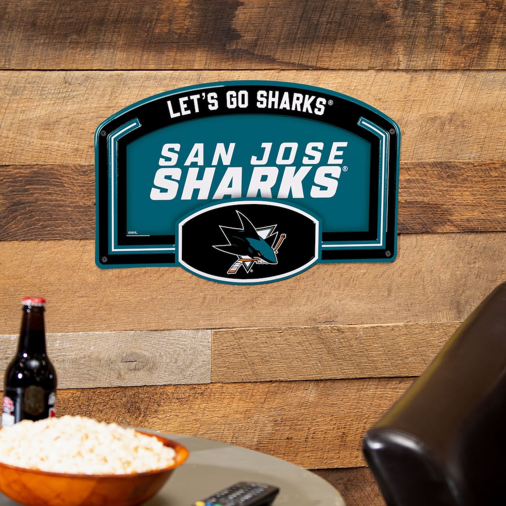 San Jose Sharks Embossed Steel Wall Sign, 11" x 17"