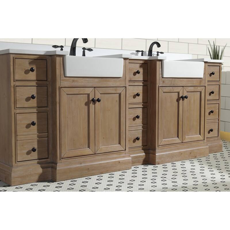 Ari Bath Kelly 84" Bathroom Vanity, Weathered Fir
