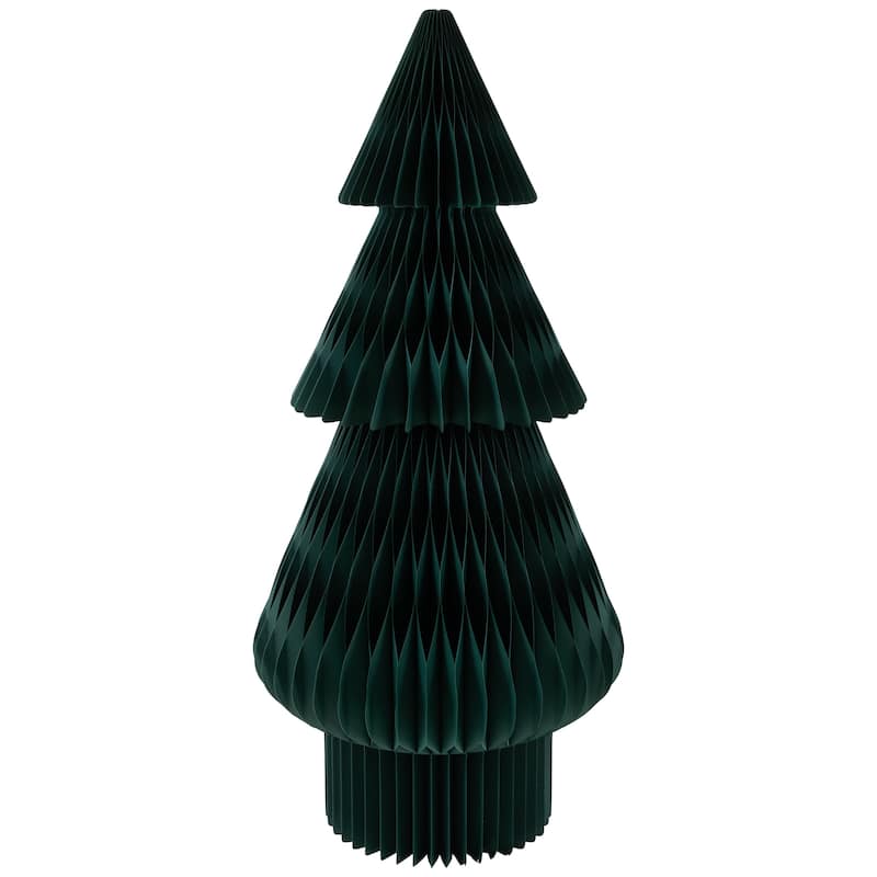 Tall Accordion Honeycomb Foldable Paper Christmas Tree - 4' - Dark Green