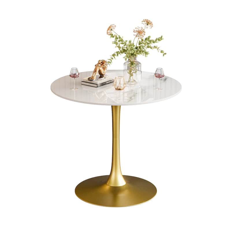 Kitchen Dining Table Marble Tabletop Round Modern Sintered Stone Bar Bistro Table