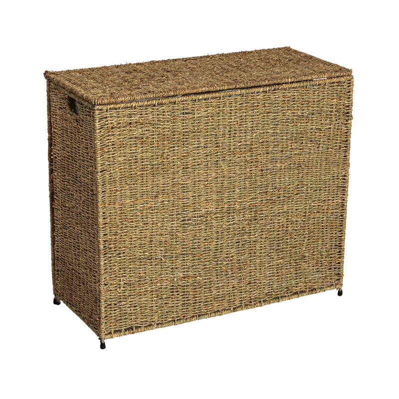 Household Essentials 3 Compartment Wicker Laundry Sorter