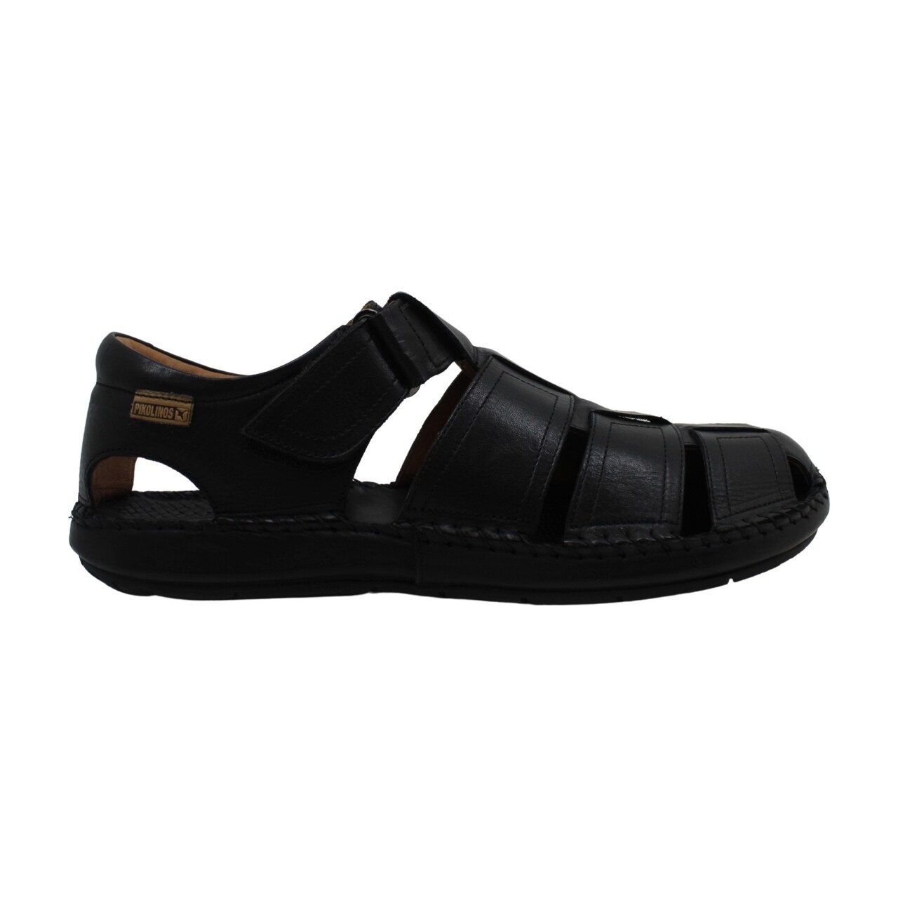 black closed toe slides