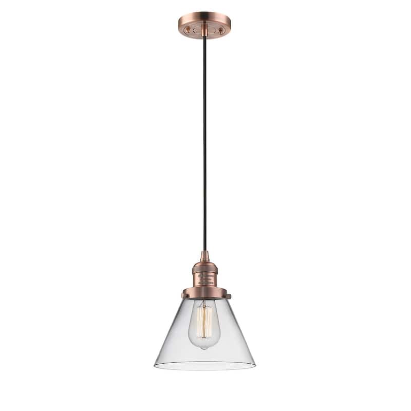 Innovations Lighting Large Cone 8" Wide Mini Pendant - Cord Suspension