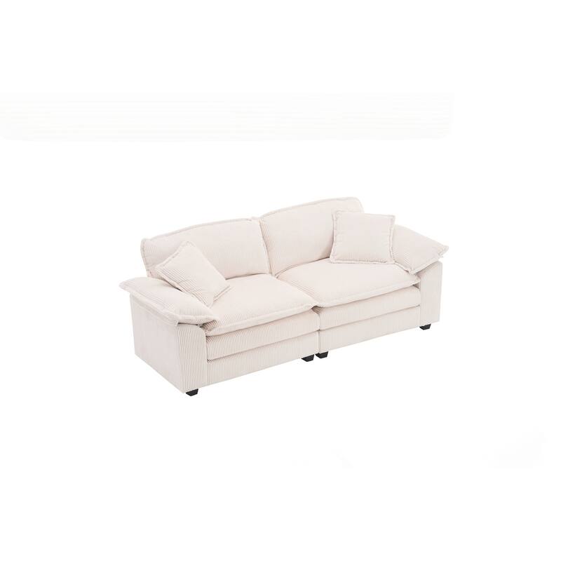 2-seats Sofa With 2 Back Pillows