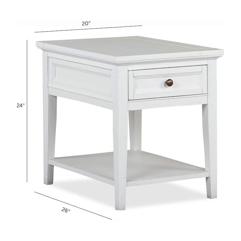 Magnussen Home Heron Cove Chalk White Rectangular End Table - 20''W x 26''D x 24''H