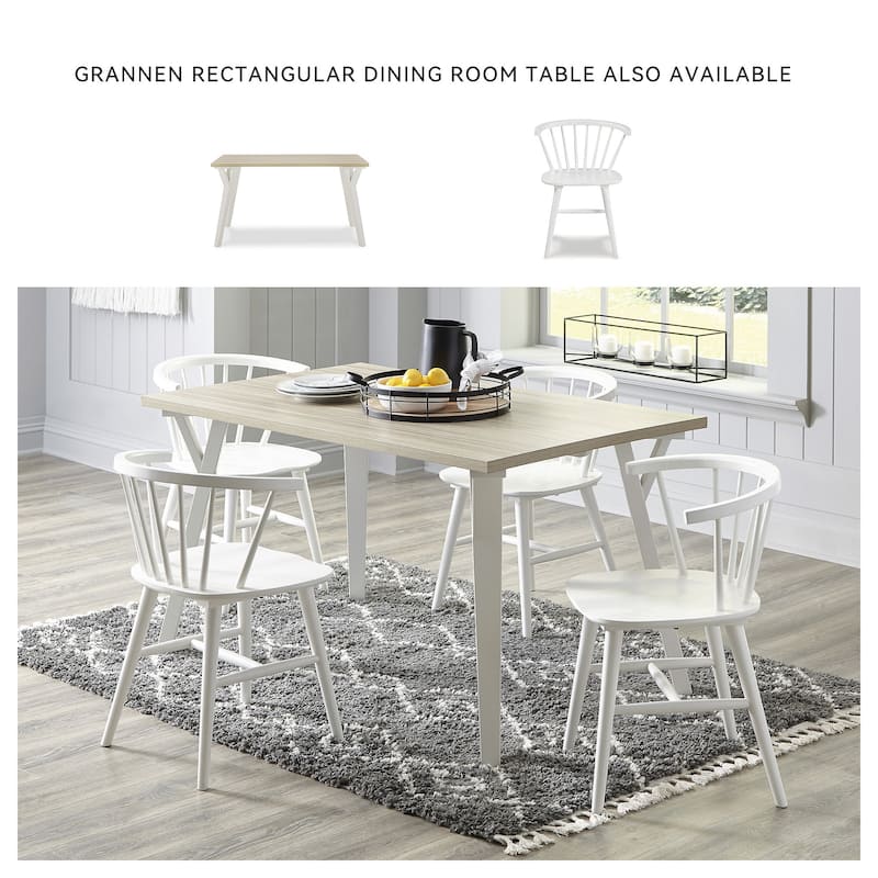 Signature Design by Ashley Grannen White Solid Wood Dining Chairs (Set of 2) - 22"W x 21"D x 30"H