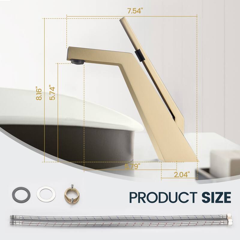 8"H Solid Brass Creative Single-Handle Bathroom Faucet