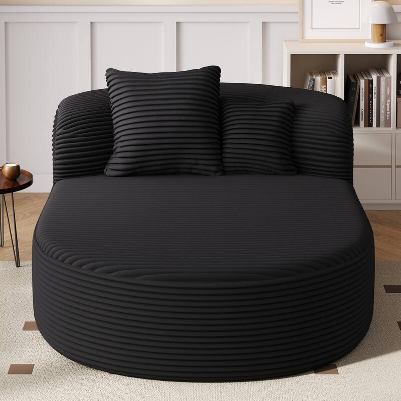 Modern Chaise Lounge Sofa Boneless Couch 51.6" Sofa Bed Compression Sofa Couch With Two Supportive Pillows